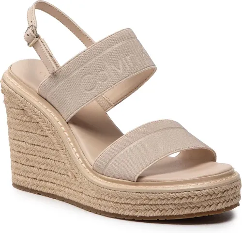 Espadrilky CALVIN KLEIN - Wedge Sndl 70 He HW0HW00690 Sand VHB