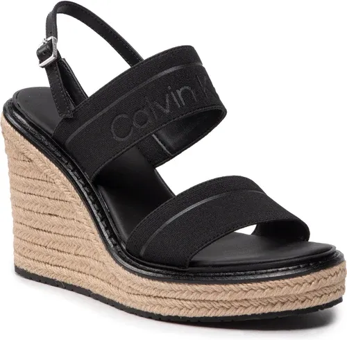 Espadrilky CALVIN KLEIN - Wedge Sndl 70 He HW0HW00690 Ck Black BAX