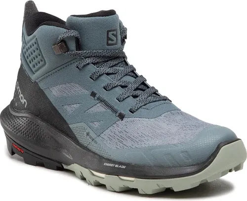 Trekingová obuv Salomon - Outpulse Mid Gtx W GORE-TEX 415937 20 V0 Stormy Weather/Black/Wrought Iron