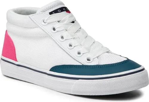 Tenisky TOMMY JEANS - Mid Playful Vulc Wmn EN0EN01847 White/PinkAlert 0K4