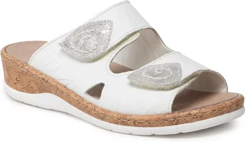 Šľapky RIEKER - V7151-80 Weiss