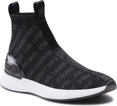 Sneakersy KARL LAGERFELD - KL62144 Black Knit Textile W/Lt Grey