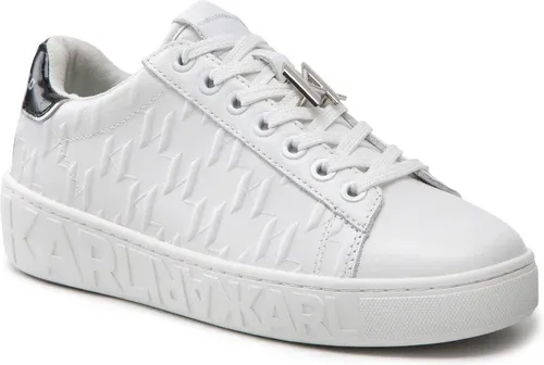 Sneakersy KARL LAGERFELD - KL61019 White Lthr W/Iridescent