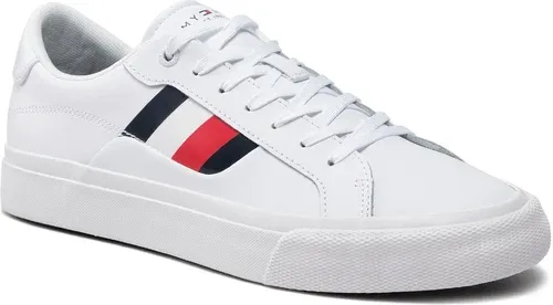 Tenisky Tommy Hilfiger - Core Stripes Vulc Leather FM0FM04140 White YBR