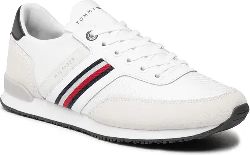 Sneakersy TOMMY HILFIGER - Iconic Sock Runner Mix FM0FM04137 White YBR