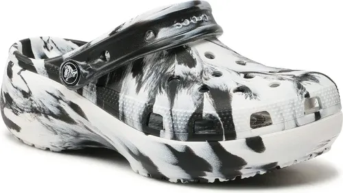 Šľapky CROCS - Classic Platform Marbled Clogw 207176 Black/White
