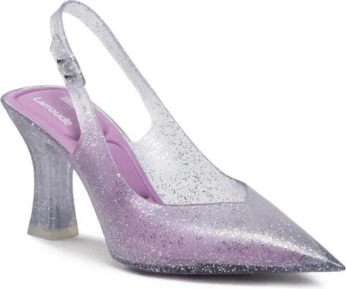 Sandále MELISSA - Slingback Heel + Larroude 33606 Clear Glitter Silver AC619