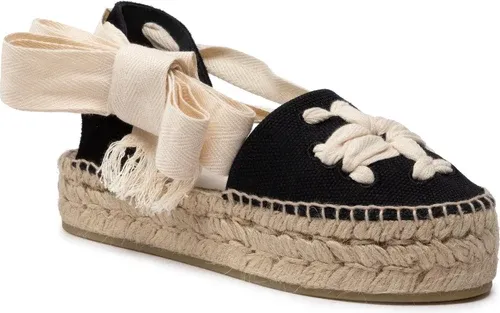 Espadrilky TORY BURCH - Woven Double Espadrille 140308 Black/Natural 015