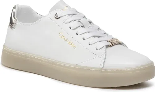 Sneakersy CALVIN KLEIN - Cupsole Unlined Lace Up-Lth HW0HW01055 Ck White YAF