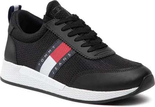 Sneakersy TOMMY JEANS - Flexi Runner Wmn EN0EN01789 Black BDS