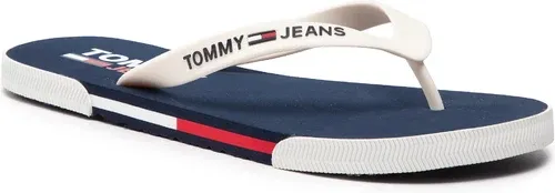 Žabky TOMMY JEANS - Mens Flag Beach Sandal EM0EM01032 Ecru YBL