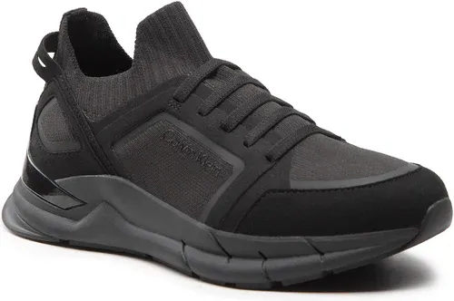 Sneakersy CALVIN KLEIN - Low Top Lace Up Lth Mix HM0HM00616 Triple Black 0GJ