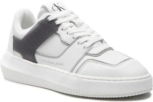 Sneakersy Calvin Klein Jeans - Chunky Cupsole Laceup Low Tpu M YW0YW00812 White/Silver 0LC