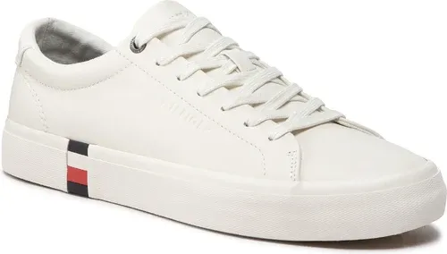 Sneakersy TOMMY HILFIGER - Modern Vulc Corporate Leather FM0FM04036 Ivory YBI