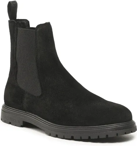 Kotníková obuv s elastickým prvkom LES DEUX - Toby Suede Chealsea Boot LDM820018 Black 100100