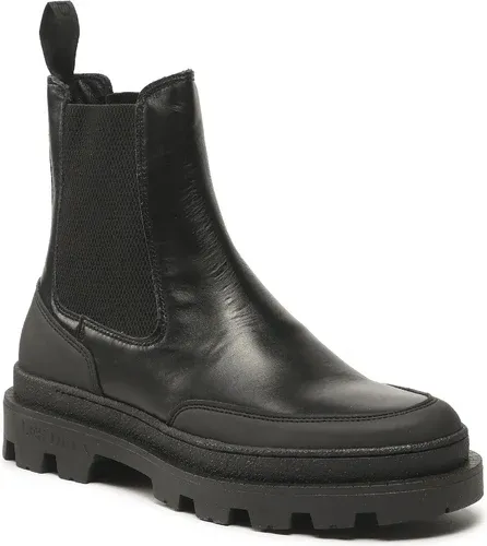 Členková obuv s elastickým prvkom Les Deux - Tanner Leather Chealsea Boot LDM820021 Black 100100