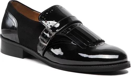 Poltopánky Sagan - 4874 Czarny Lakier/Czarny Welur