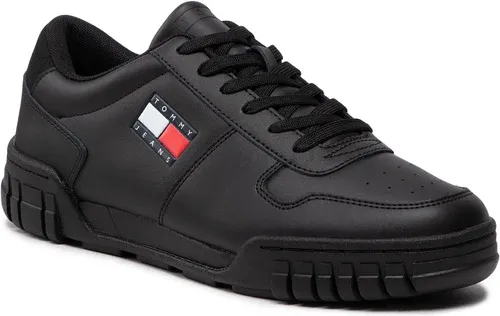 Sneakersy Tommy Jeans - Retro Leather Cupsole EM0EM01068 Black BDS
