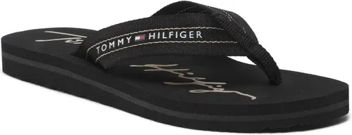 Žabky Tommy Hilfiger - Gold Signature Beach Sandal FW0FW06709 Black BDS