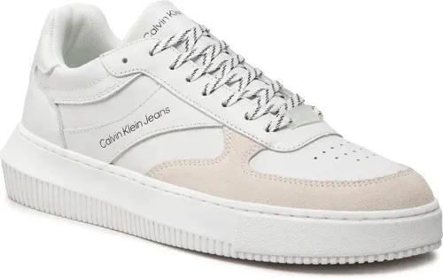 Sneakersy CALVIN KLEIN JEANS - Chunky Cupsole Gel Backtab YM0YM00554 Triple White 0K8