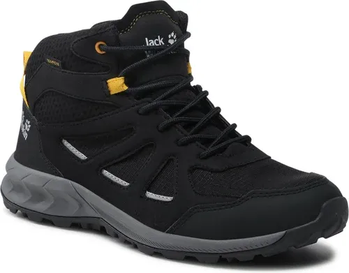 Trekingová obuv Jack Wolfskin - Woodland 2 Texapore Mid M 4051261 6055 Black/Burly Yellow Xt