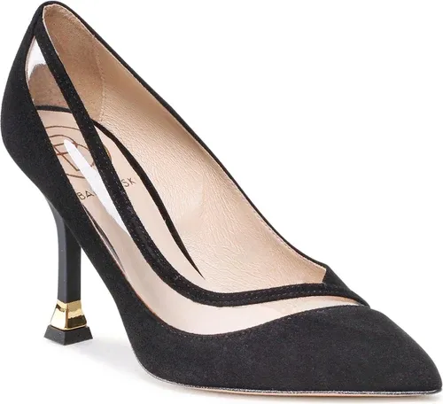 Lodičky Baldowski - D04146-4947-001 Zamsz Czarny/Vinyl