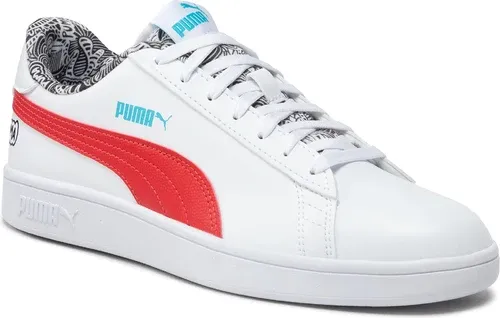 Sneakersy PUMA - Smash V2 Me Happy 386396 01 White/Red/Blue/Atoll/Black