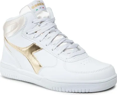 Sneakersy DIADORA - Raptor Mid Metallic Satin Wn White/Gold