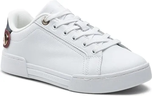 Sneakersy Tommy Hilfiger - Button Detail Court Sneaker FW0FW06733 White YBR