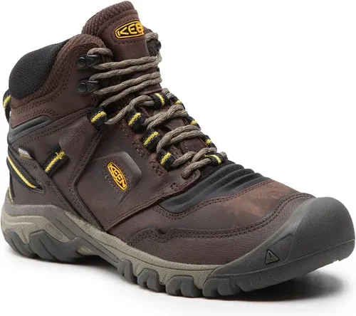 Trekingová obuv Keen - Ridge Flex Mid Wp M 1026614 Coffee Bean/Keen Yellow