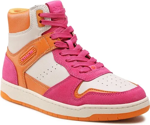 Sneakersy COACH - Hi Top Leather CD306 Bright Fuchsia/Chalk