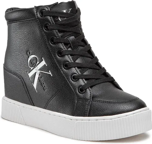 Sneakersy Calvin Klein Jeans - Hidden Wedge Cupsole Laceup YW0YW00771 Black/Silver 0GP