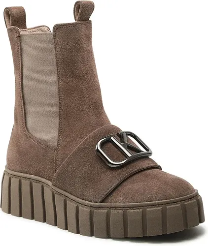 Kotníková obuv s elastickým prvkom KARINO - 4470/008-P Beż/Welur