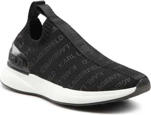Sneakersy KARL LAGERFELD - KL62119 Black Knit Textile W/Lt Grey