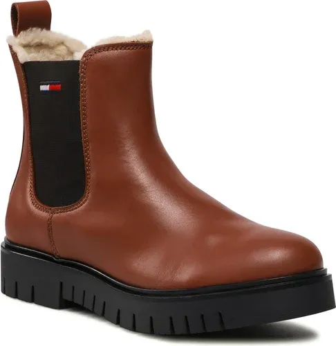 Členková obuv s elastickým prvkom Tommy Jeans - Warmlined Chelsea Boot EN0EN01991 Warm Bronze AB4