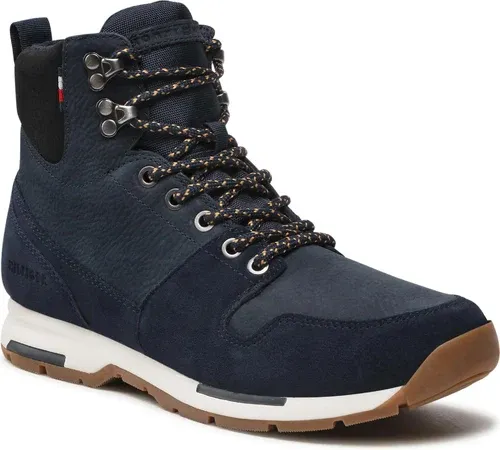 Šnurovacia obuv Tommy Hilfiger - Warm Outdoor Retro Mix Boot FM0FM04206 Desert Sky DW5