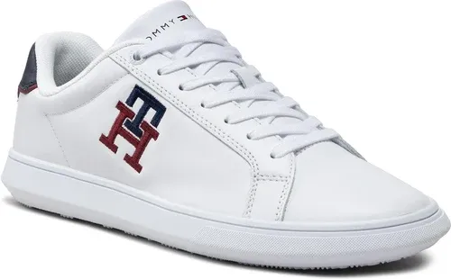 Sneakersy TOMMY HILFIGER - Cupsole Leather Monogram FM0FM04276 White YBR