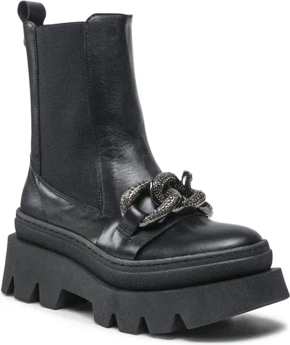 Členková obuv s elastickým prvkom Eksbut - 6D-6548-155 Čierna