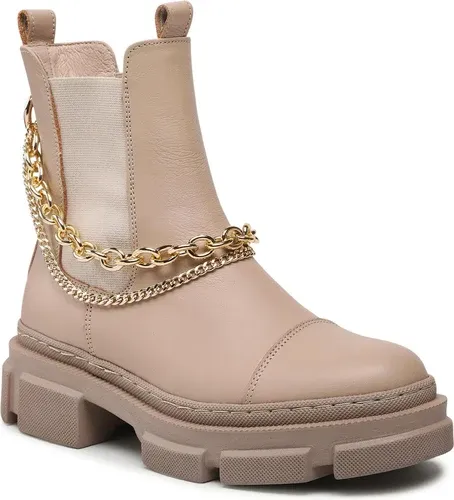 Členková obuv s elastickým prvkom Karino - 4464/001-P Beż/Lico