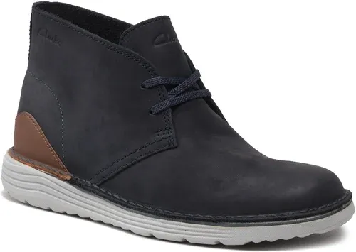 Šnurovacia obuv Clarks - Brahnz Mid 261691117 Navy Nubuck