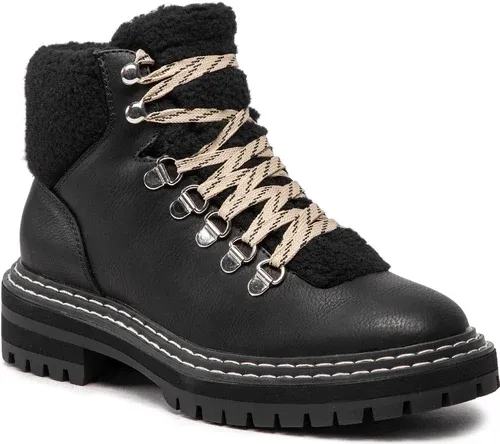 Outdoorová obuv ONLY Shoes - Onlbeth-5 Pu Fur Lace Up Boot 15271997 Black