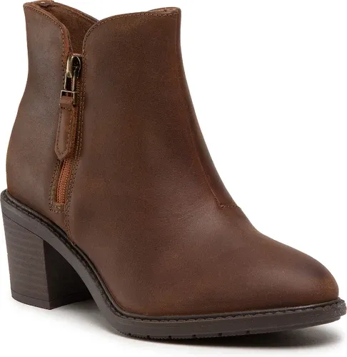 Členková obuv Clarks - Scene Zip 261637684 Dark Tan Leather