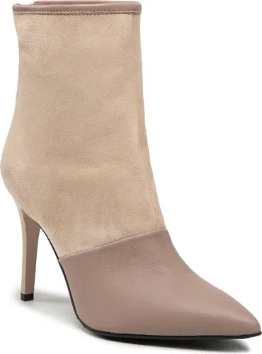 Členková obuv R.Polański - 1556 Beżowy Lico/Beżowy Zamsz