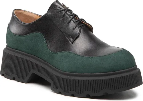 Poltopánky R.Polański - 1557 Czarny Lico/Zielony Nubuk