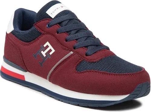 Sneakersy TOMMY HILFIGER - Low Cut Lace-Up Sneaker T3B9-32492-1450 S Bordeaux/Blue A240