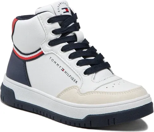 Sneakersy TOMMY HILFIGER - High Top Lace-Up Sneaker T3B9-32482-1355Y M White/Blue/Red 003