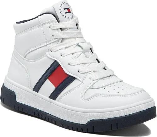 Sneakersy TOMMY HILFIGER - High Top Lace-Up Sneaker T3B9-32485-1351 M White 100