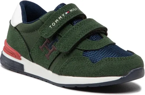 Sneakersy TOMMY HILFIGER - Low Cut Velcro Sneaker T1B9-32490-1450 S Green/Blue X643