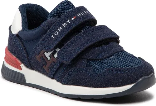 Sneakersy TOMMY HILFIGER - Low Cut Velcro Sneaker T1B9-32490-1450 M Blue 800