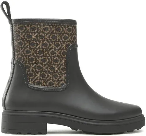 Gumáky Calvin Klein - Rain Boot W/Flc HW0HW01319 Black/Brown Mono 0GL